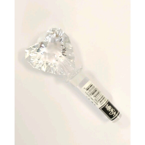 Mikasa Lead Crystal Venus Heart Faceted Clear Glass Wine Bottle Stopper - Picture 2 of 14